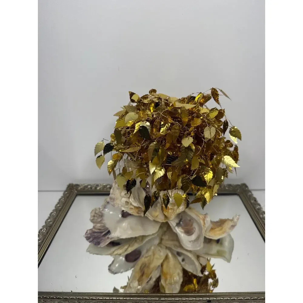Vintage Gold Leaf Tree, Wire Tree Sculpture, Brass Tree of Life, Dream Tree